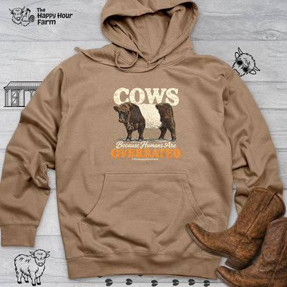 Cows Because Humans Are Overrated Hooded Sweatshirt