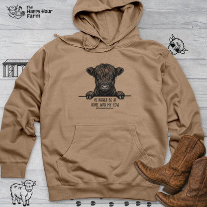 I'd Rather Be at Home With My Cow Hooded Sweatshirt