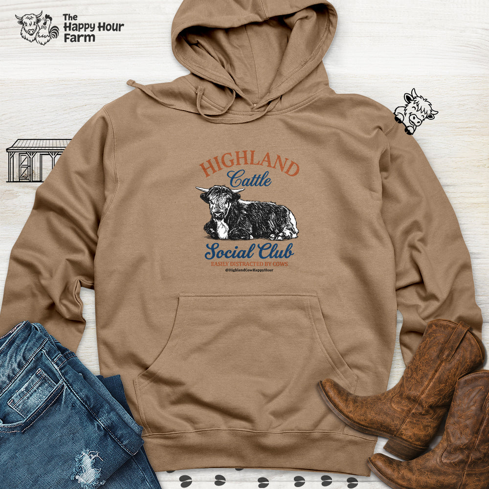 Highland Cattle Social Club Hooded Sweatshirt
