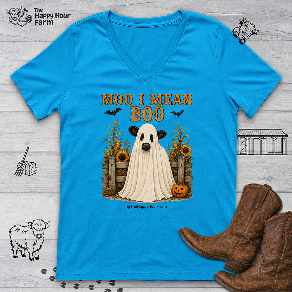 Moo I Mean Boo 2 V-Neck Tee