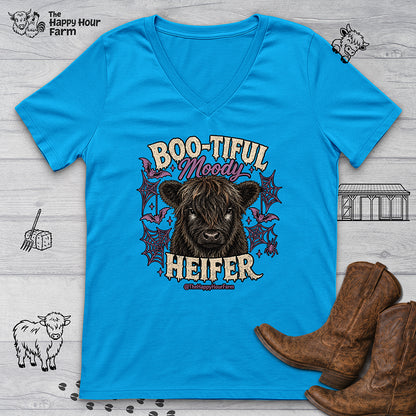 Bootiful Moody Heifer V-Neck Tee