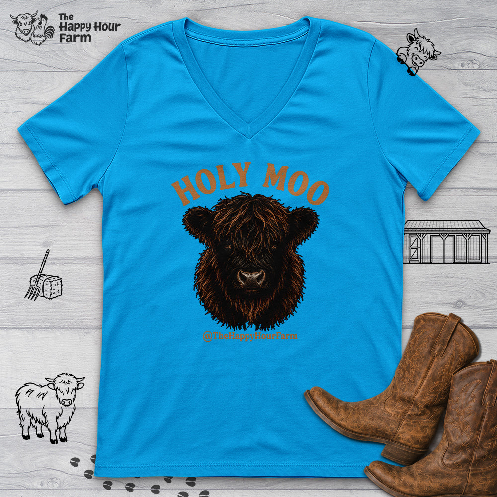 Holy Moo V-Neck Tee