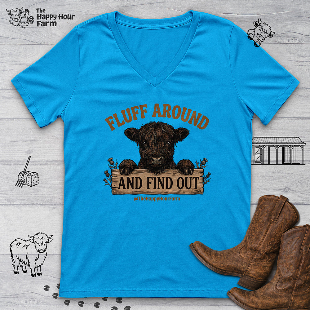 Fluff Around V-Neck Tee