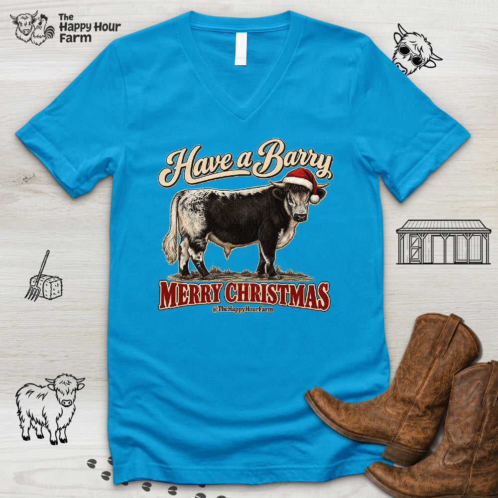 Have a Barry MERRY CHRISTMAS V-Neck Tee