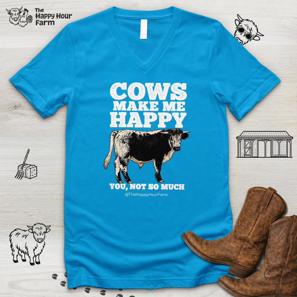 Cows Make Me Happy, You Not So Much V-Neck Tee