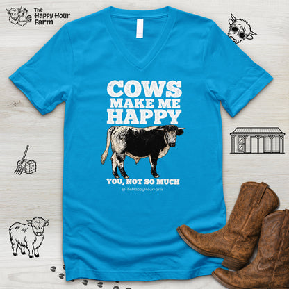 Cows Make Me Happy, You Not So Much V-Neck Tee