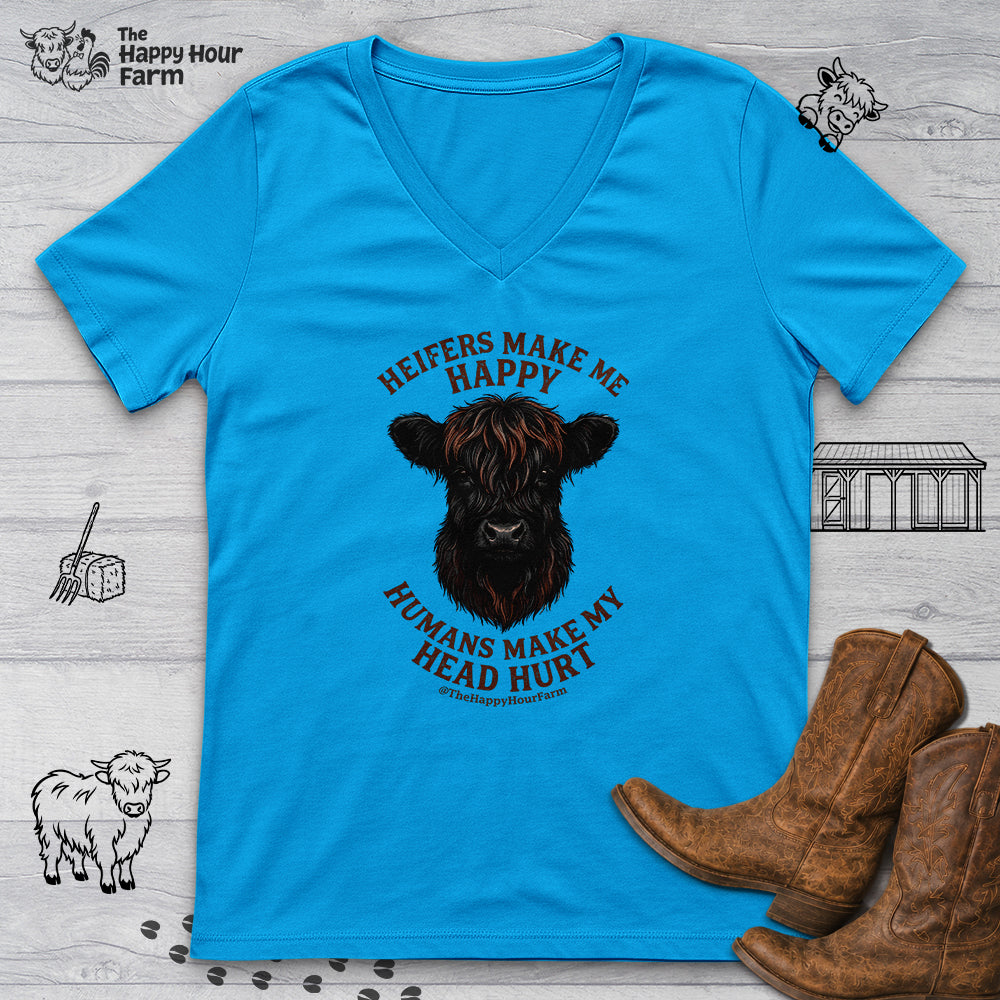 Heifer Маkе Me Happy V-Neck Tee