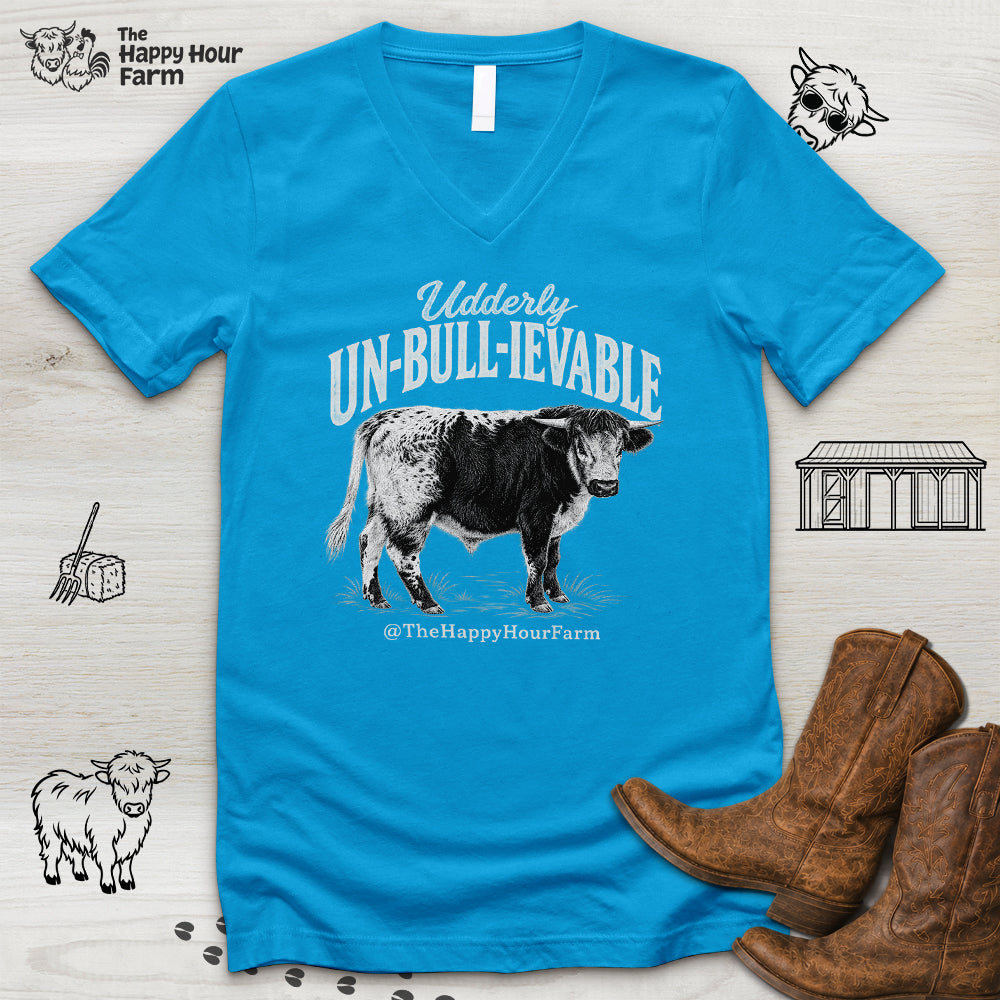 Udderly UN-BULL-IEVABLE V-Neck Tee
