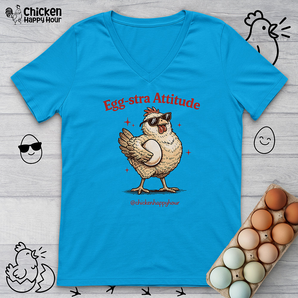 Egg-stra Attitude V-Neck Tee