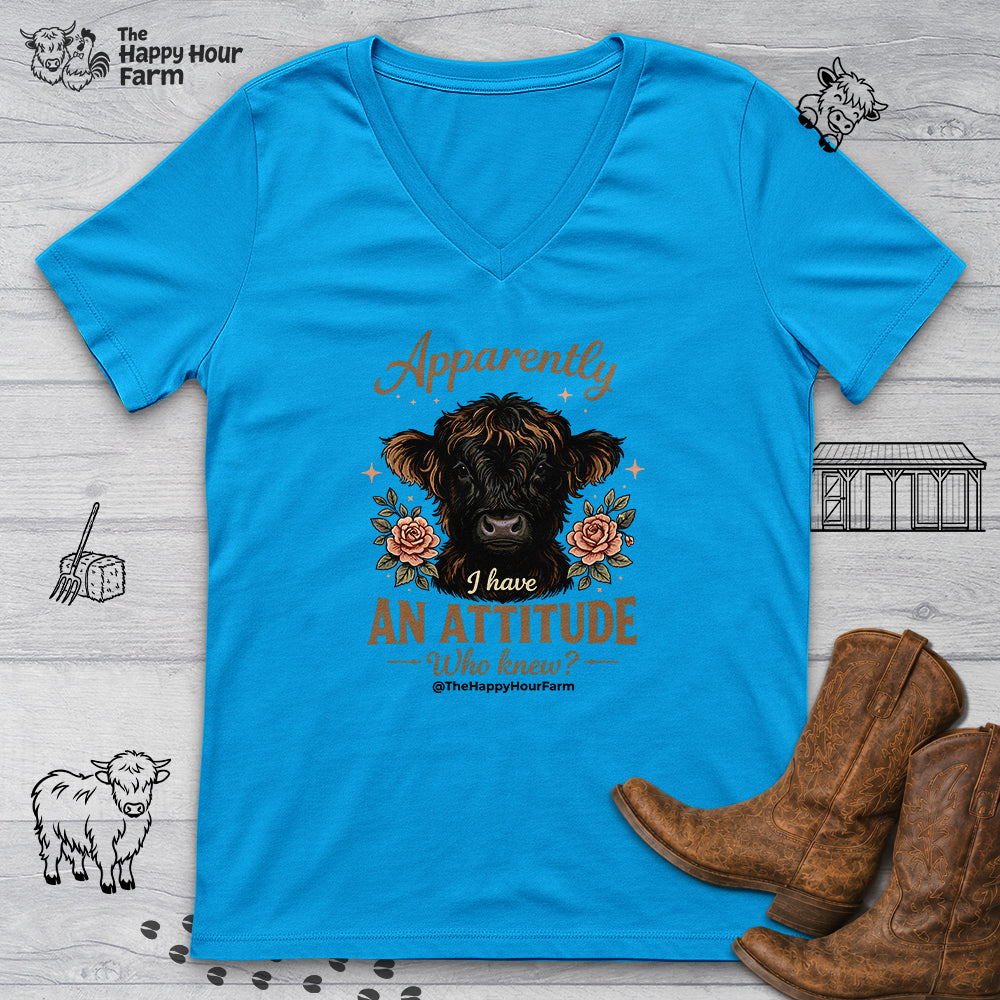 Apparently I Have an Attitude 2 V-Neck Tee