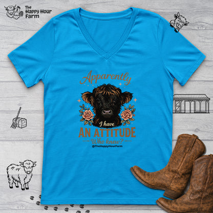 Apparently I Have an Attitude 2 V-Neck Tee