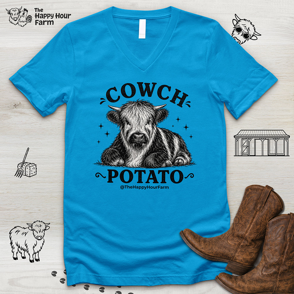 Cowch Potato V-Neck Tee
