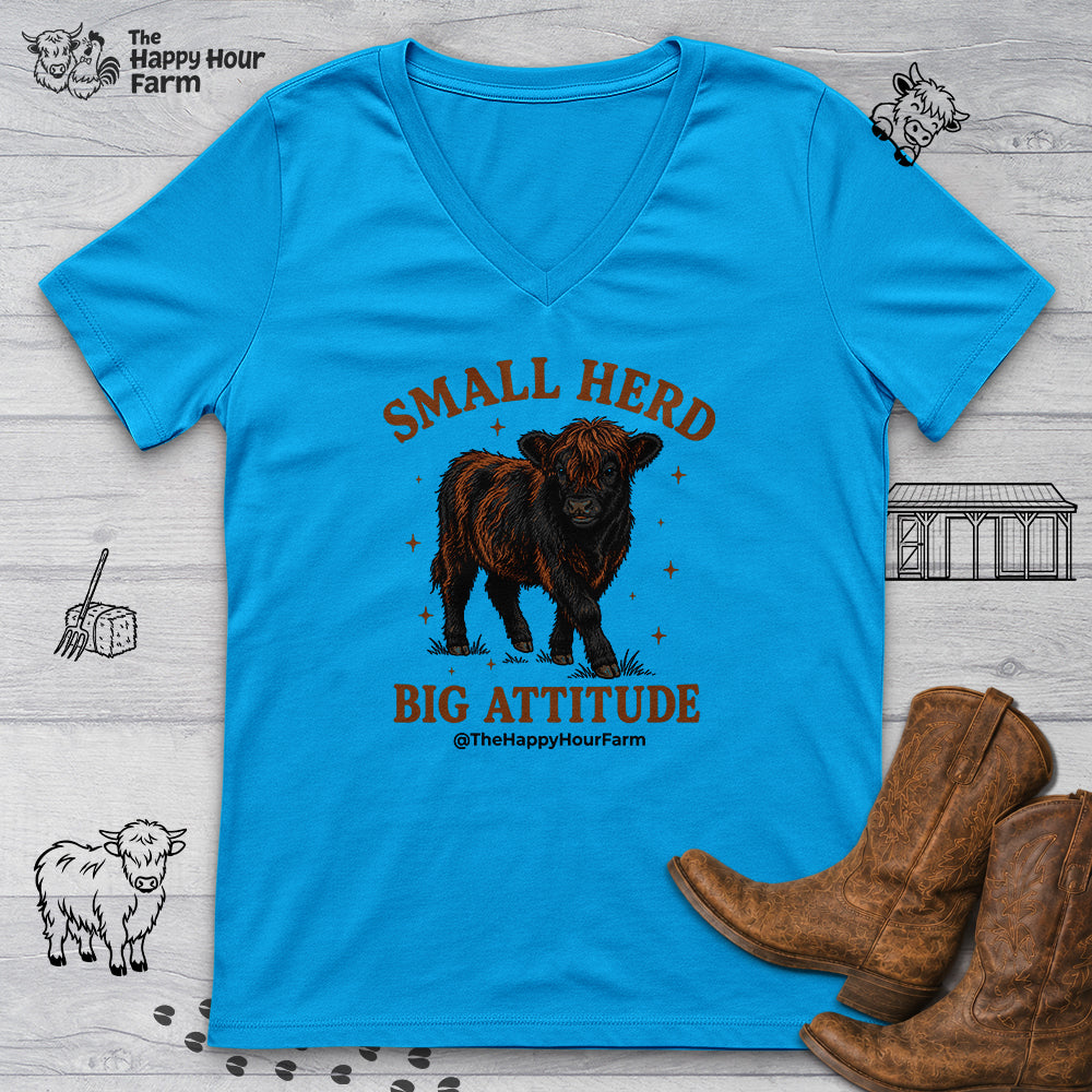 Small Herd Big Attitude V-Neck Tee