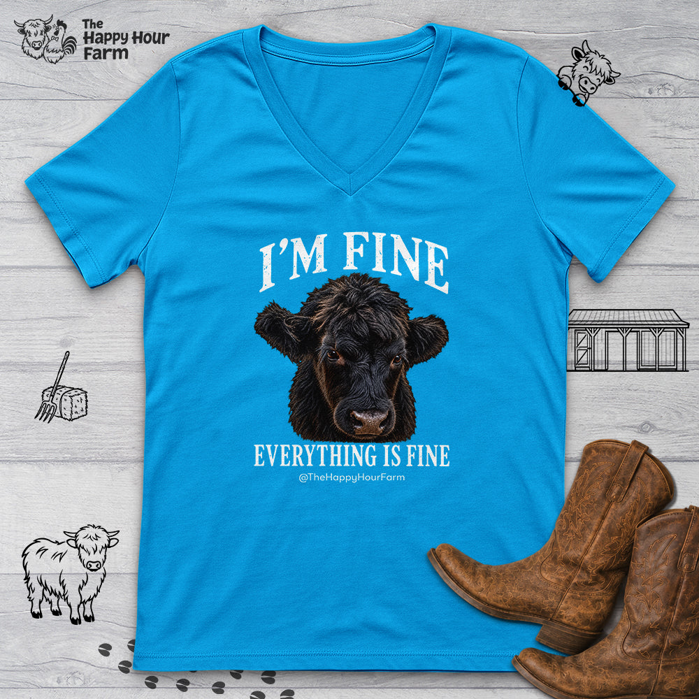 I'm Fine Everything Is Fine V-Neck Tee