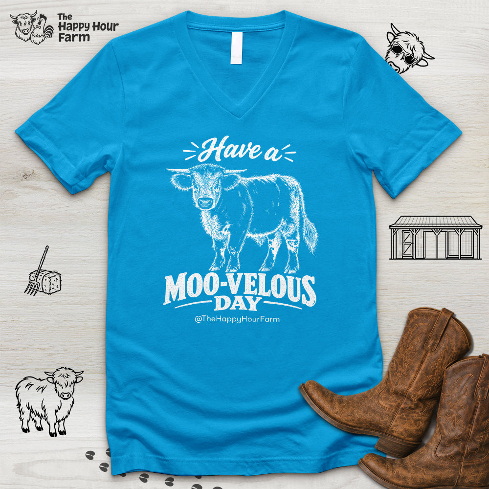 Have a MOO-VELOUS Day V-Neck Tee