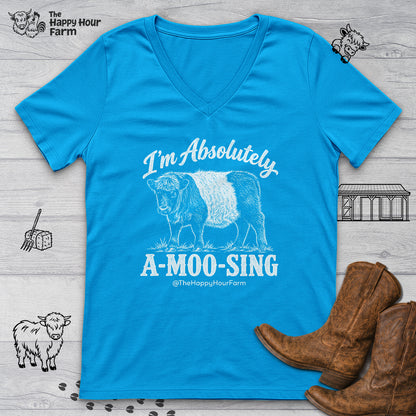 I'm Absolutely A-MOO-SING V-Neck Tee