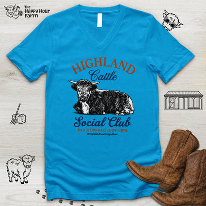 Highland Cattle Social Club V-Neck Tee