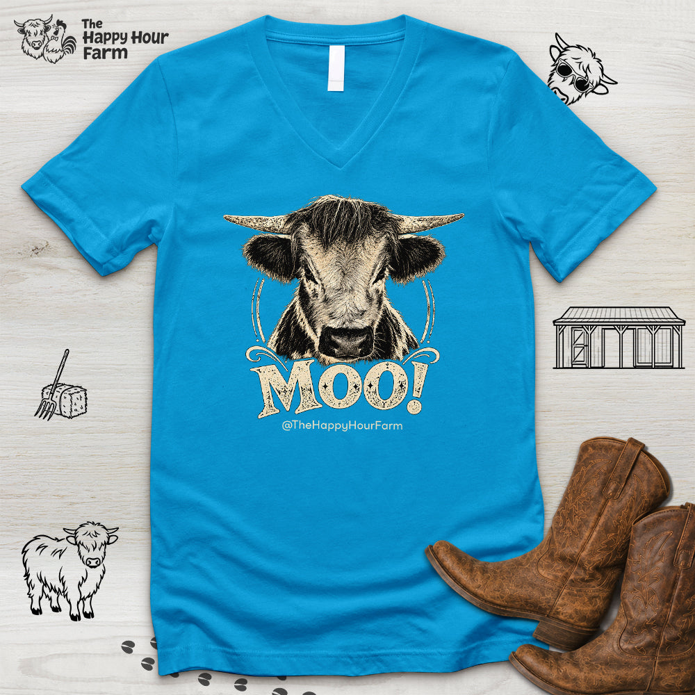 Moo! V-Neck Tee