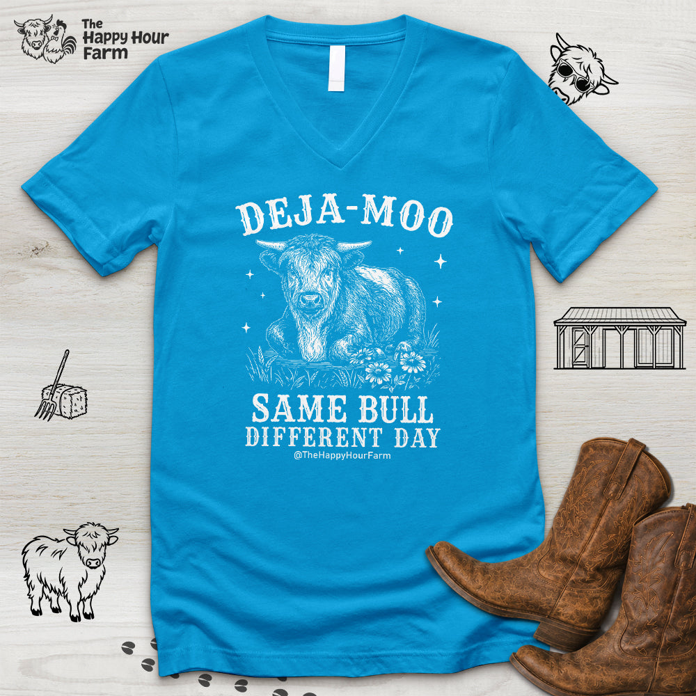 Deja-Moo V-Neck Tee