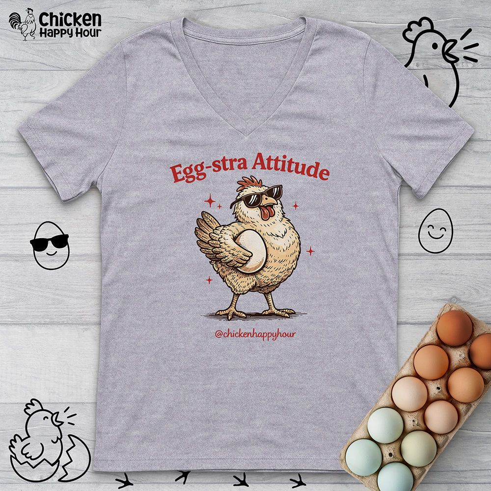 Egg-stra Attitude V-Neck Tee