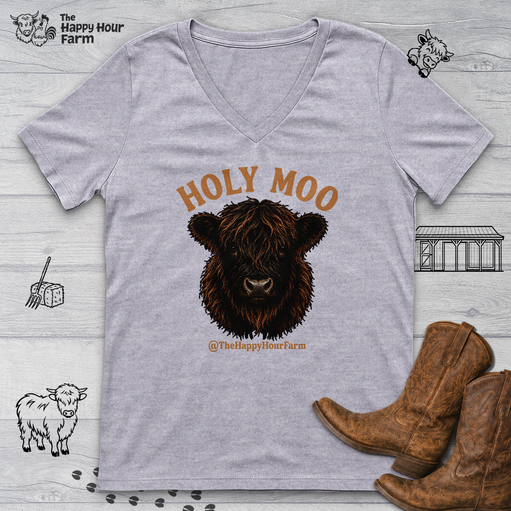 Holy Moo V-Neck Tee