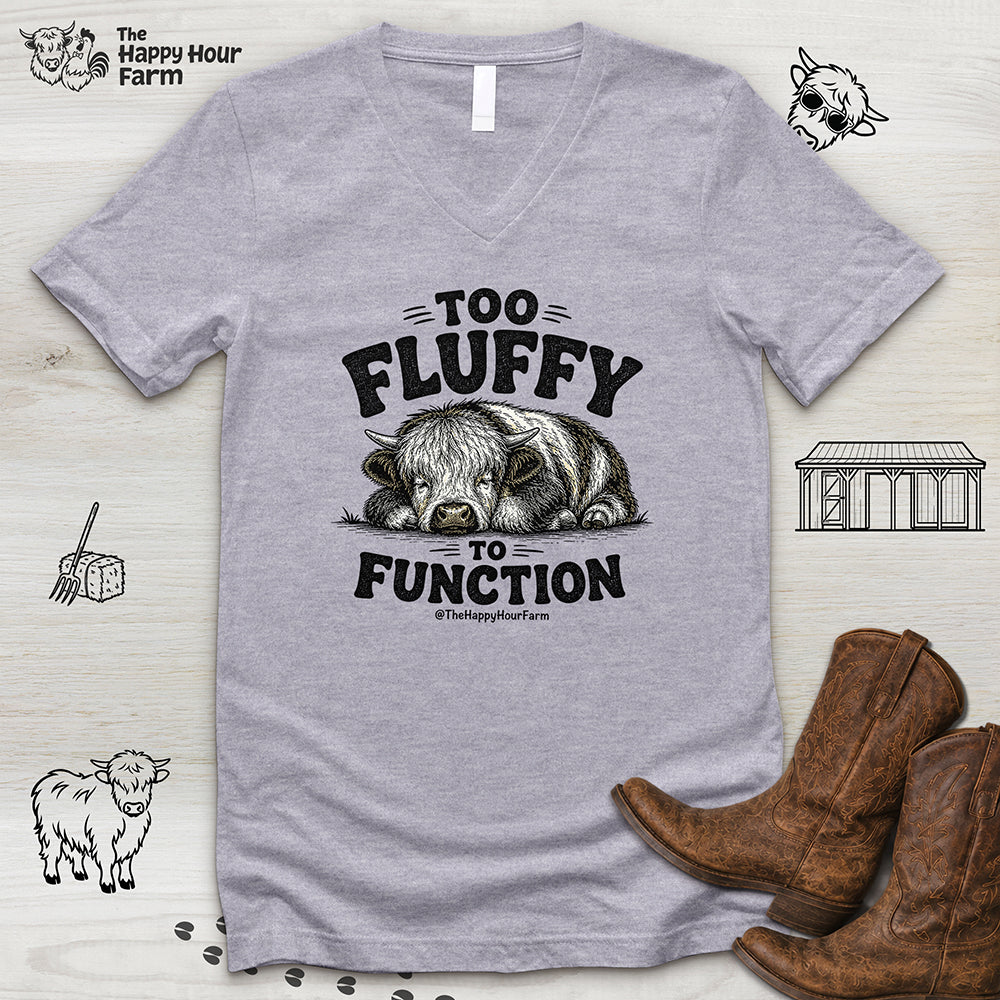 Too Fluffy to Function V-Neck Tee