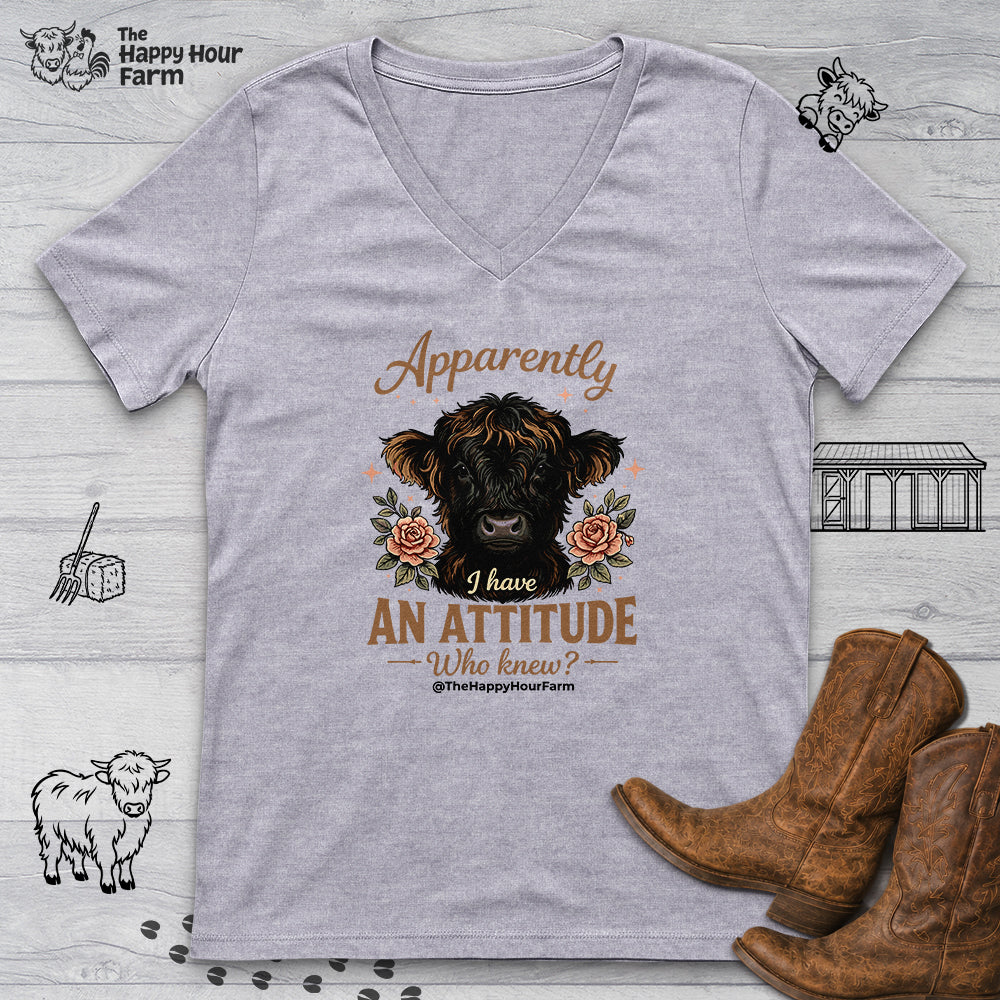 Apparently I Have an Attitude 2 V-Neck Tee