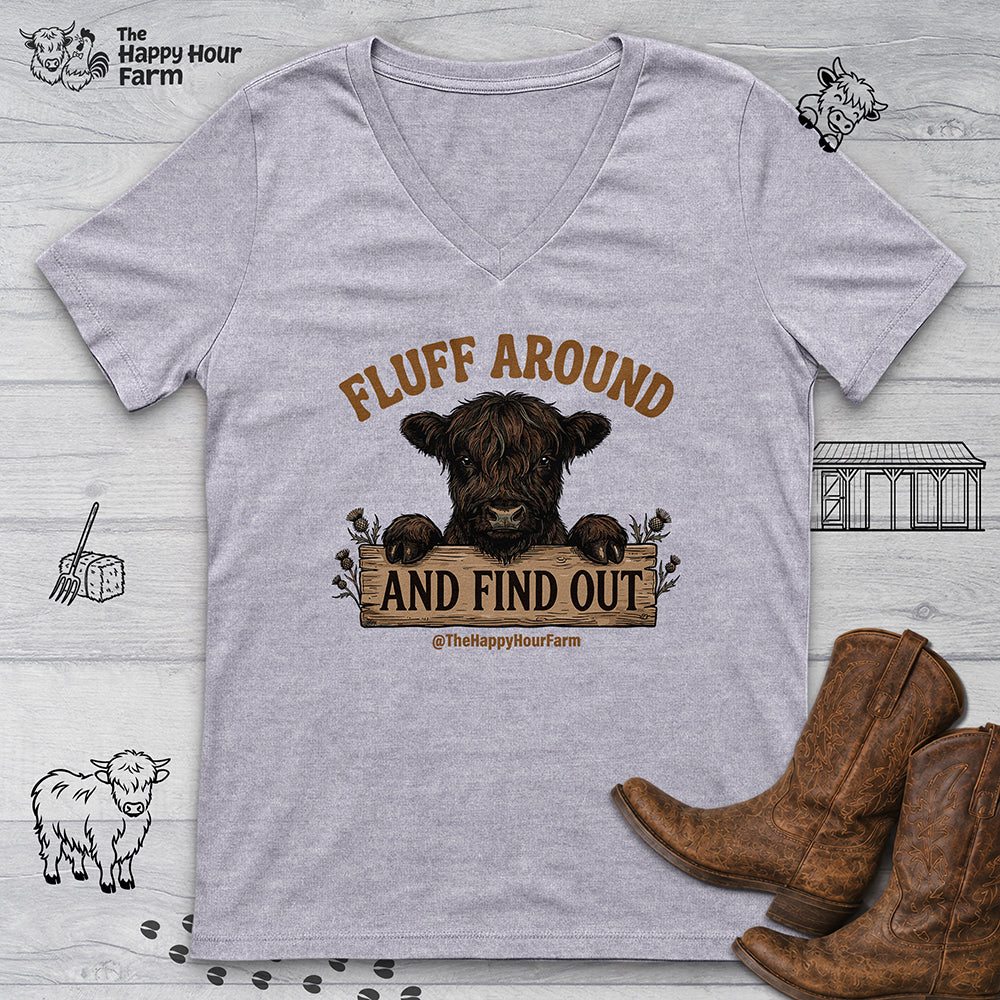 Fluff Around V-Neck Tee