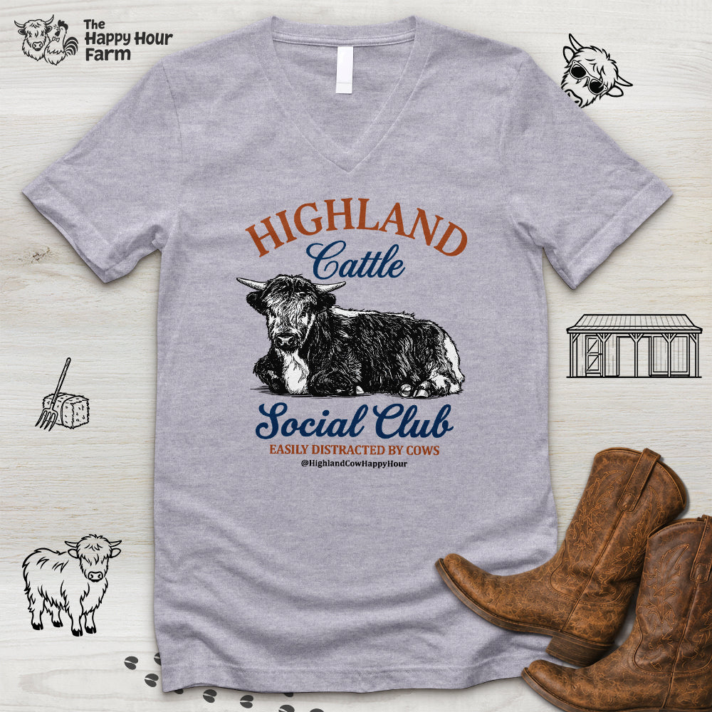 Highland Cattle Social Club V-Neck Tee