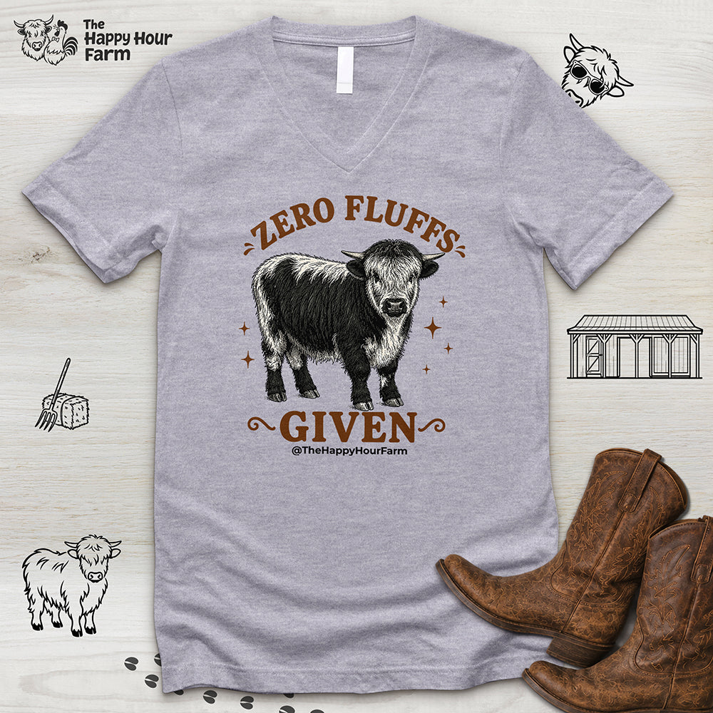 Zero Fluffs Given V-Neck Tee