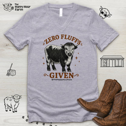 Zero Fluffs Given V-Neck Tee