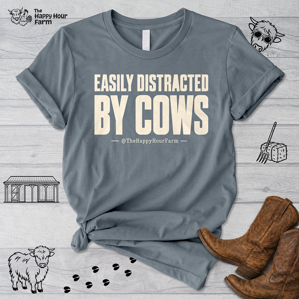 Easily Distracted by Cows Unisex Tee
