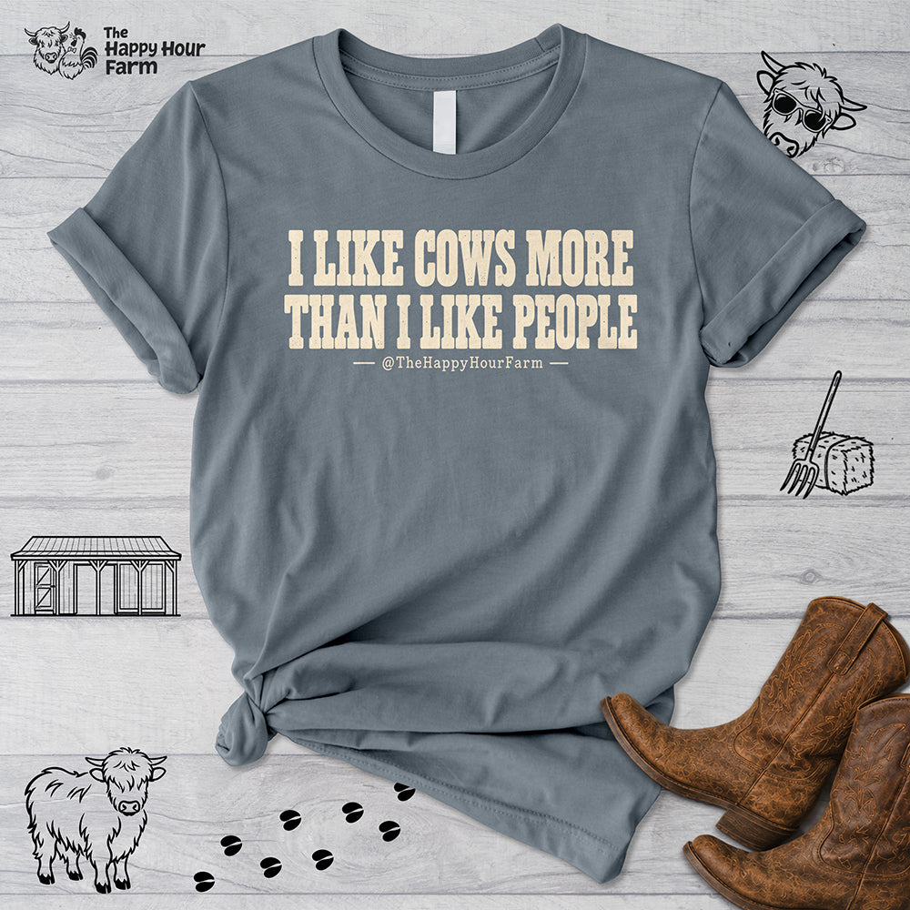 I Like Cows More Than People Unisex Tee