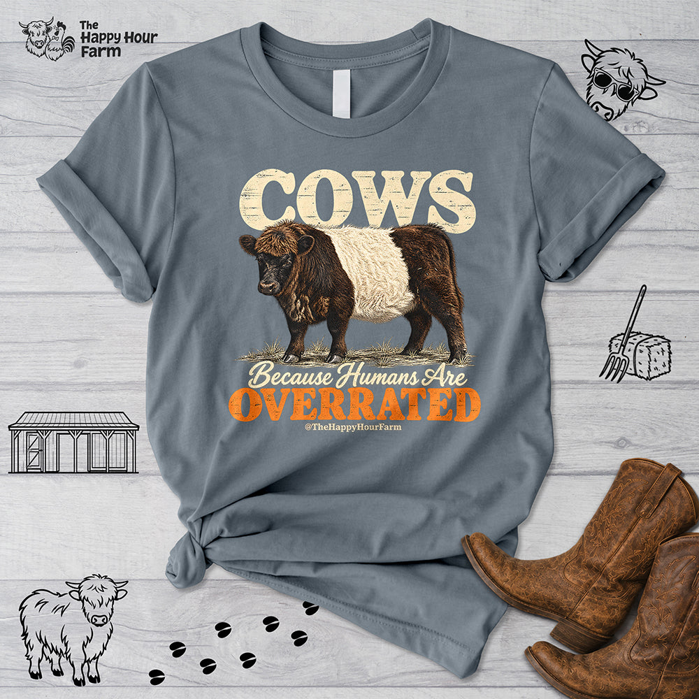Cows Because Humans Are Overrated Unisex Tee