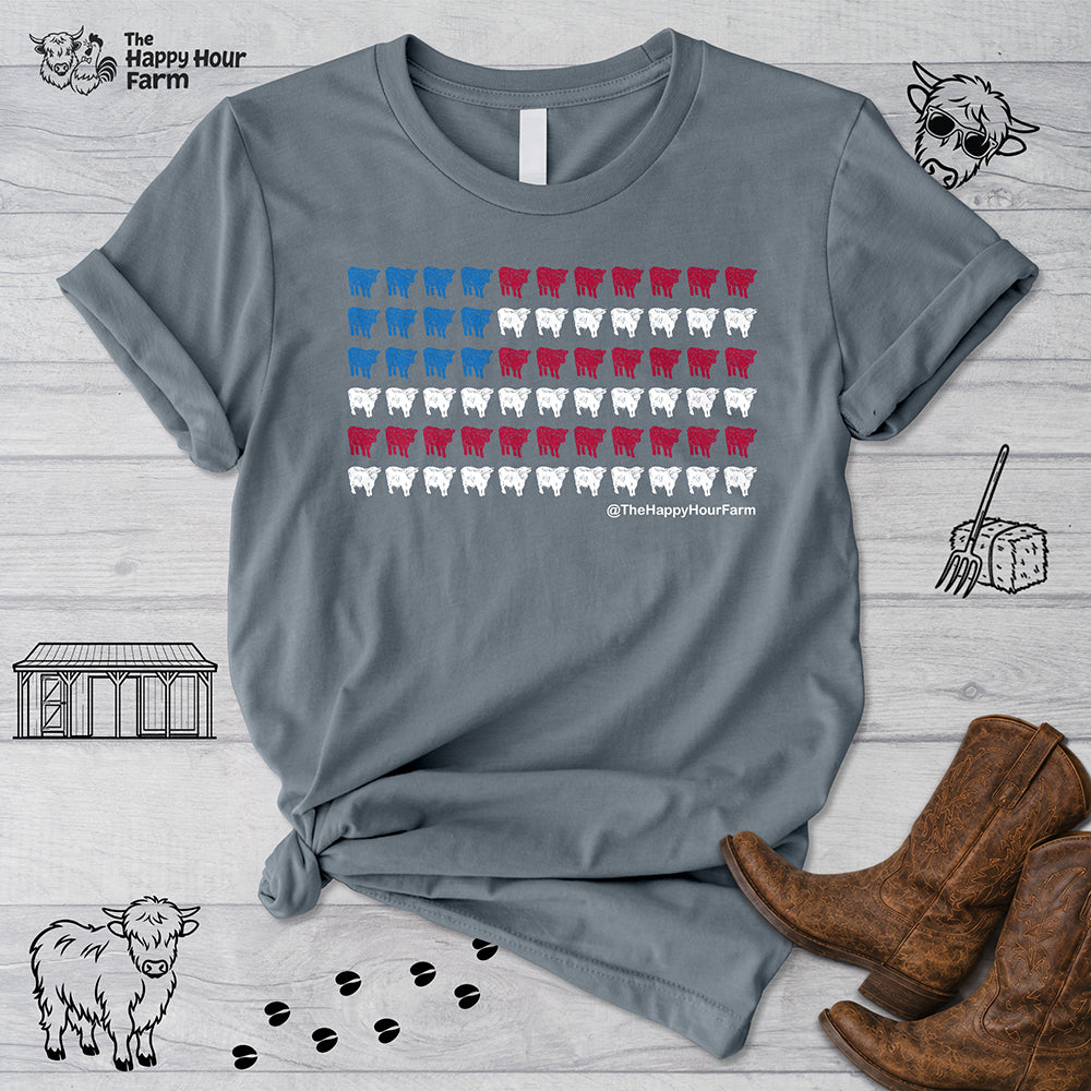 American Flag Cows Unisex Tee