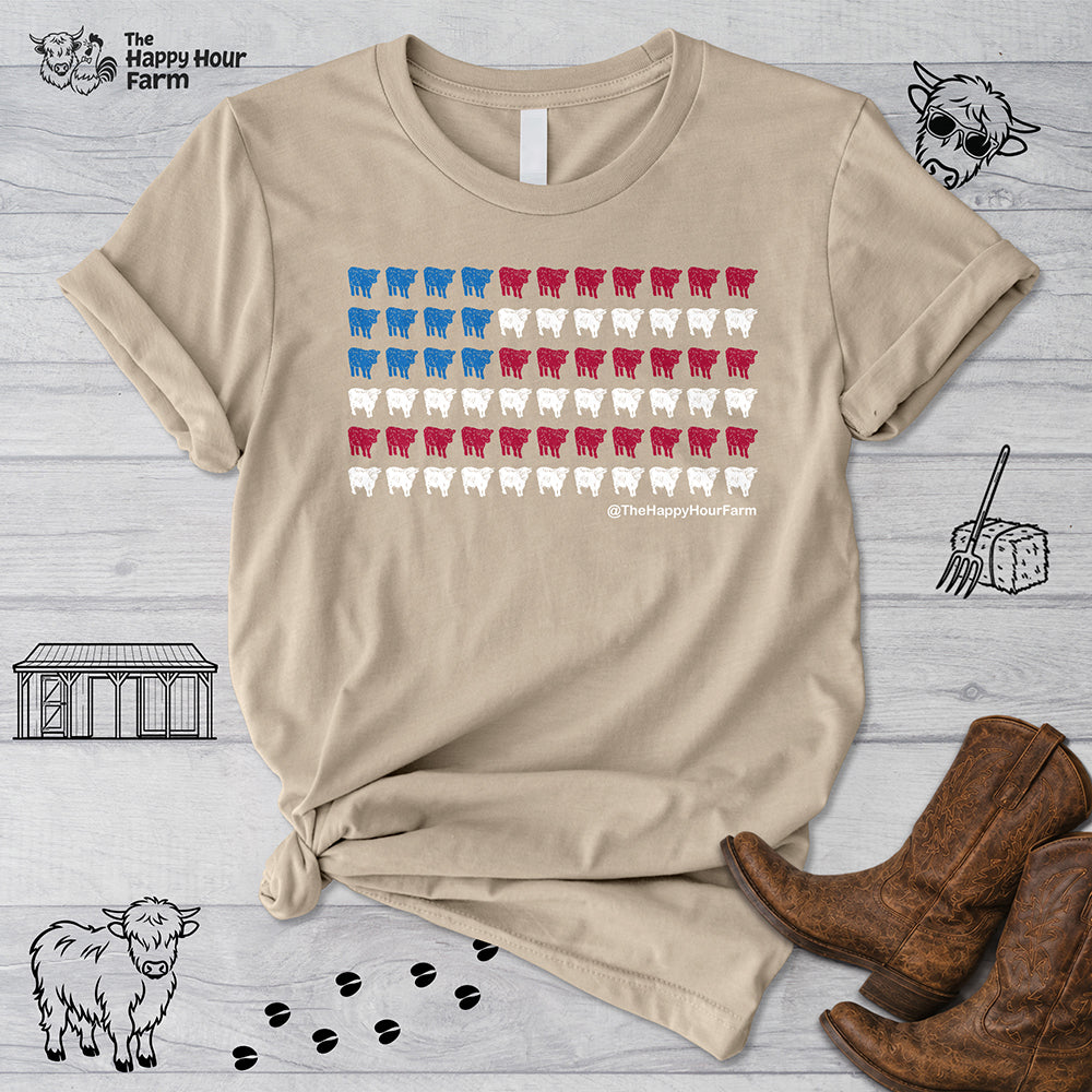 American Flag Cows Unisex Tee