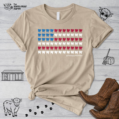 American Flag Cows Unisex Tee