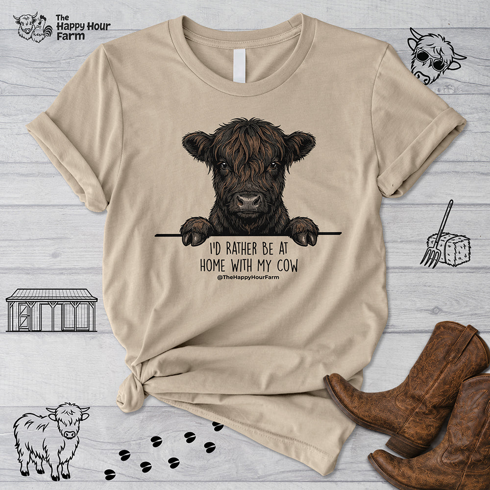 I'd Rather Be at Home With My Cow Unisex Tee