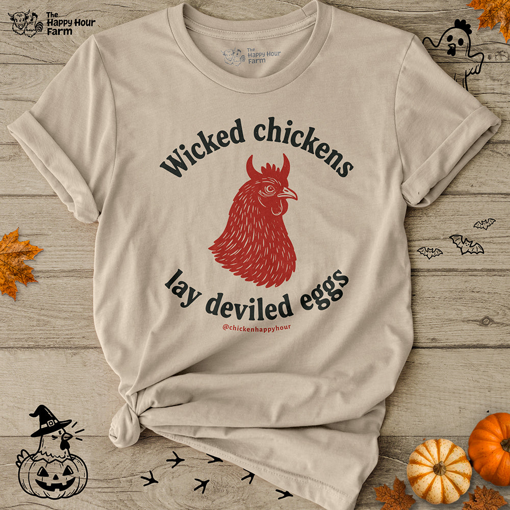 Wicked Chickens Lay Deviled Eggs Unisex Tee