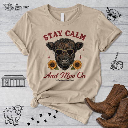 Stay Calm And Moo On Unisex Tee
