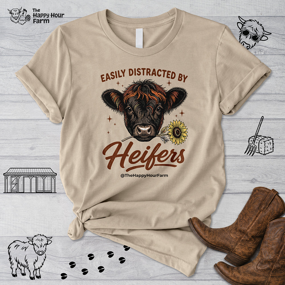Easily Distracted by Heifer Unisex Tee