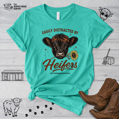 Easily Distracted by Heifer Unisex Tee