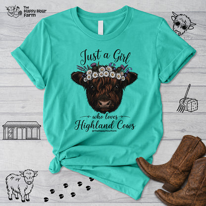 Just a Girl Who Love Highland Cow Unisex Tee