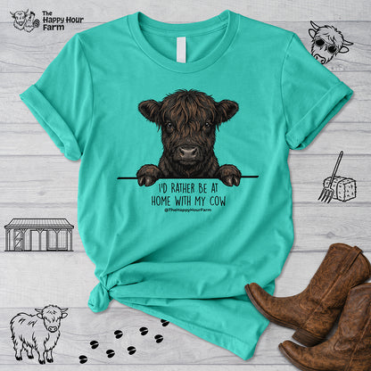 I'd Rather Be at Home With My Cow Unisex Tee