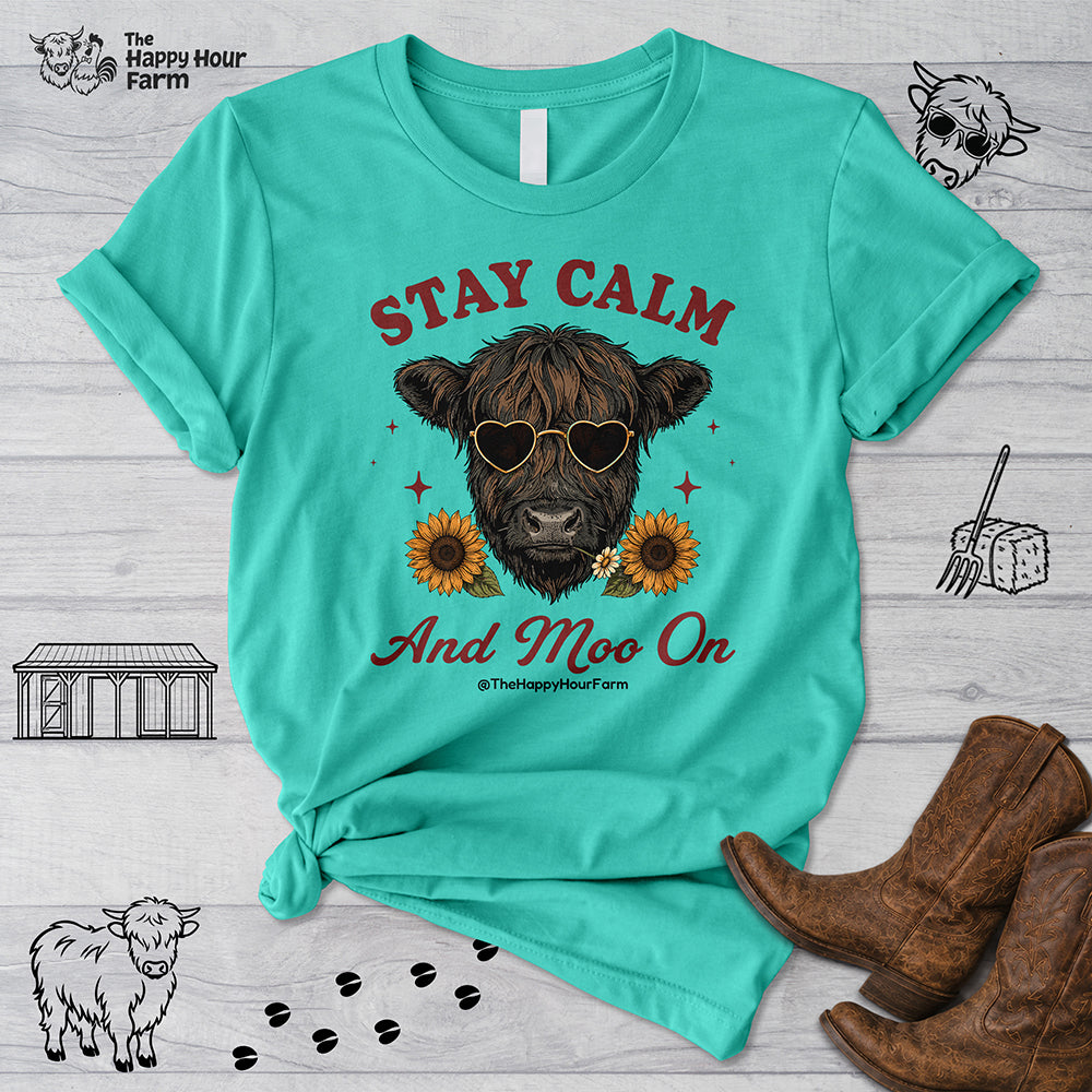 Stay Calm And Moo On Unisex Tee