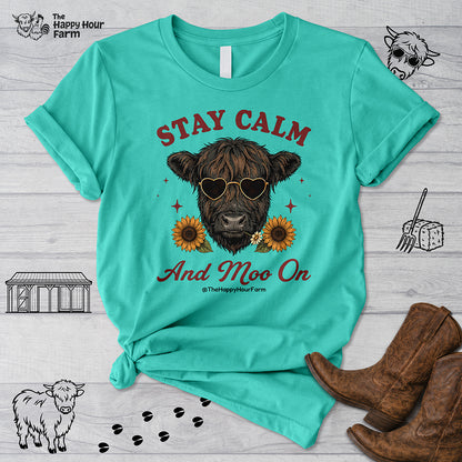 Stay Calm And Moo On Unisex Tee