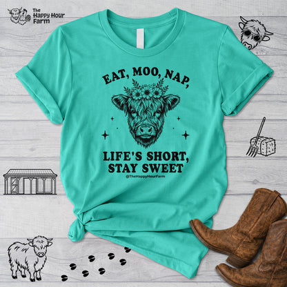 Eat, Moo, Nap Unisex Tee
