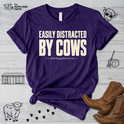Easily Distracted by Cows Unisex Tee