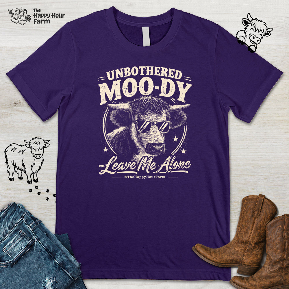 Unbothered Moo-Dy Leave Me Alone Unisex Tee