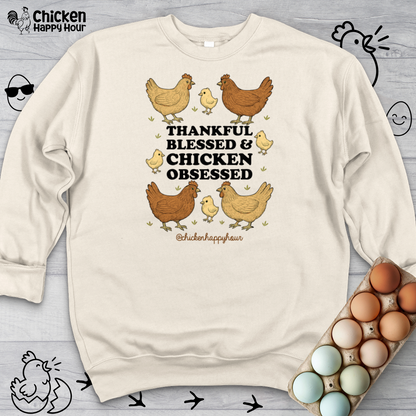 Thankful Blessed and Chicken Obsessed Sweatshirt